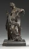 La comédie légère, figure pour la fontaine Molière à Paris by James Pradier, Bronze à patine brun clair, sold Dec 2023