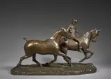 Cheval au dressage by Georges Malissard, Bronze à patine brun nuancé, fonte ancienne,, sold Feb 2022