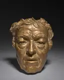 Masque du peintre Jean-Baptiste-Camille Corot (1796 - 1875) by Zacharie Astruc, Bronze à patine mordorée, sold Feb 2022
