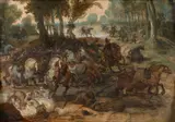 Choc de cavalerie by Sébastien Vrancx, Huile sur panneau, sold Feb 2022