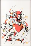 Orange Figure by Mr Jago, ink, offered Dec 2018