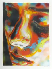 Untitled (Spray Painted Portrait) by David Walker, screenprint, offered Dec 2018