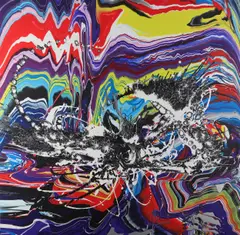 Flying Awareness 2 by Katrin Fridriks, acrylic on canvas, offered Dec 2018