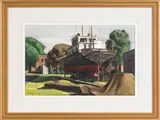 landscape with boat by Giovanni Martino, watercolor, sold Apr 2012