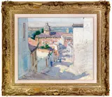 titled Street in Granada by Ernest D. Roth, oil on canvas, sold Apr 2012