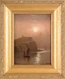 coastal scene by Alexander C. Stuart, oil on board, sold Apr 2012
