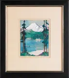 landscape with figures fishing on a lake by Frank Schoonover, watercolor, sold Apr 2012