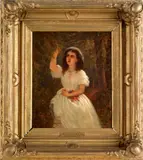 portrait of a young girl by John Pope, oil on board, sold Apr 2012