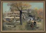 titled Building the Bridge by Barclay Rubincam, pastel, sold Apr 2012