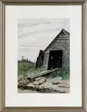 landscape with boathouse by Ann Wyeth McCoy, watercolor, sold Apr 2012