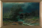 landscape with a mill by Christopher Shearer, oil on canvas, sold Apr 2012