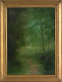 wooded landscape by Ben Austrian, oil on canvas, sold Apr 2012