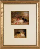 sketches of rabbits by Mary Russell Smith, oil on paper, sold Apr 2012