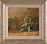 floral landscape by Xanthus Russell Smith, oil on board, sold Apr 2012