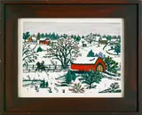 winter landscape by Hattie Klapp Brunner, gouache, sold Apr 2012