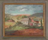 landscape by Fred W. Weber, oil on board, sold Feb 2012