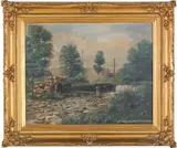 landscape by William H. Ortlip, oil on board, sold Feb 2012