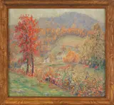 titled {Autumn Glory Blair's Valley} by Alonzo W. Ritter, oil on canvas, sold Feb 2012