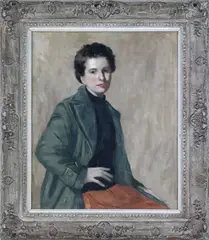 portrait of the artist's wife by Marc Schoettle, oil on canvas, sold Feb 2012