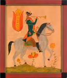 drawing of an officer on horseback by G. B. French, watercolor, sold Feb 2012