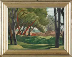 landscape by Francis Colburn, oil on board, sold Feb 2012