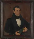 portrait of a gentleman holding a book by Ammi Phillips, oil on canvas, sold Jan 2012