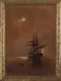 ship portrait by Alexander C. Stuart, oil on board, sold Jan 2012