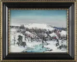 winter landscape by Walter Emerson Baum, oil on board, sold Jan 2012