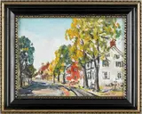 street scene by Walter Emerson Baum, oil on board, sold Jan 2012