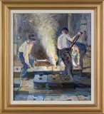 industrial illustration by Stanley Massey Arthurs, ca. 1920, oil and gouache, sold Jan 2012