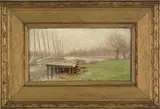 titled Tom's River by William Henry Lippincott, oil on board, sold Jan 2012
