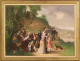 landscape with figures by Hans Heinrich Bebie, oil on canvas, sold Jan 2012