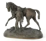 of a race horse and jockey by Pierre-Jules Mêne, bronze, sold Jan 2012