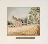 view of Snyder's Tavern on the Ridge Road at Roxboro by William Britton, watercolor on paper, sold Jan 2012