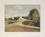 view of a farmhouse by William Britton, watercolor on paper, sold Jan 2012