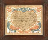 birth record with cutout heart by Wilhelmus Antonius Faber, watercolor and ink on paper, sold Jan 2012