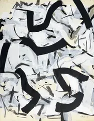 Black, Gray, and White #M3 by Michael Loew, 1984, acrylic on paper, sold May 2025