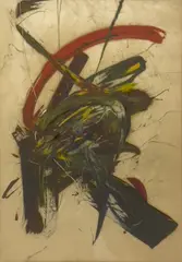 Untitled (Abstract Composition) by Nguyen Ducmanh, oil on paper, sold May 2025