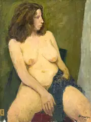 Untitled (Nude Woman) by Albert Bela Bauer, 1976, oil on board, sold May 2025