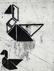 Untitled (Ducks) by Donald Baechler, 1990, etching, sold May 2025