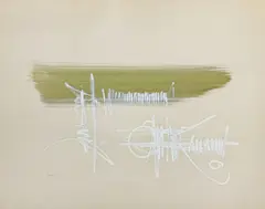 Untitled by Georges Mathieu - Untitled, gouache and watercolor on Strathmore paper, sold Jun 2025