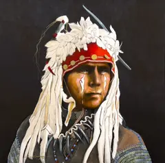 Chases the Antelope by Jd Challenger, 2013, oil on canvas, sold Jun 2025