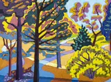 Summer Weeping Willow by Janet Cooling, 2015, acrylic on canvas, sold Jun 2025