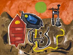 Provincetown, Cape Cod by Byron Browne, 1954, gouache on paper, sold Jun 2025