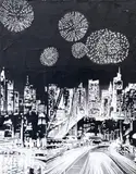B&W Painting No.3 by Janet Cooling, 2021, mixed media on canvas, sold Jul 2025
