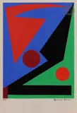 Composition by Geneviève Claisse, 1959, Gouache, sold Jun 2021