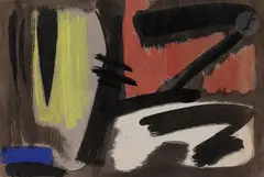 Composition by Gérard Ernest Schneider, 1952, Encre et gouache, sold Jun 2021
