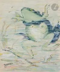 Amphibiens by Ferdinand Desnos, Aquarelle - Gouache, sold May 2021