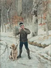 Le valet de chiens by Charles-Fernand de Condamy, 1879, Aquarelle sur papier signé et daté, sold Mar 2015
