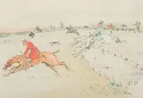 Scène de vénerie by Pierre de la Verteville, 1898, Aquarelle sur panier Encadrée monogramme et datée, sold Mar 2015